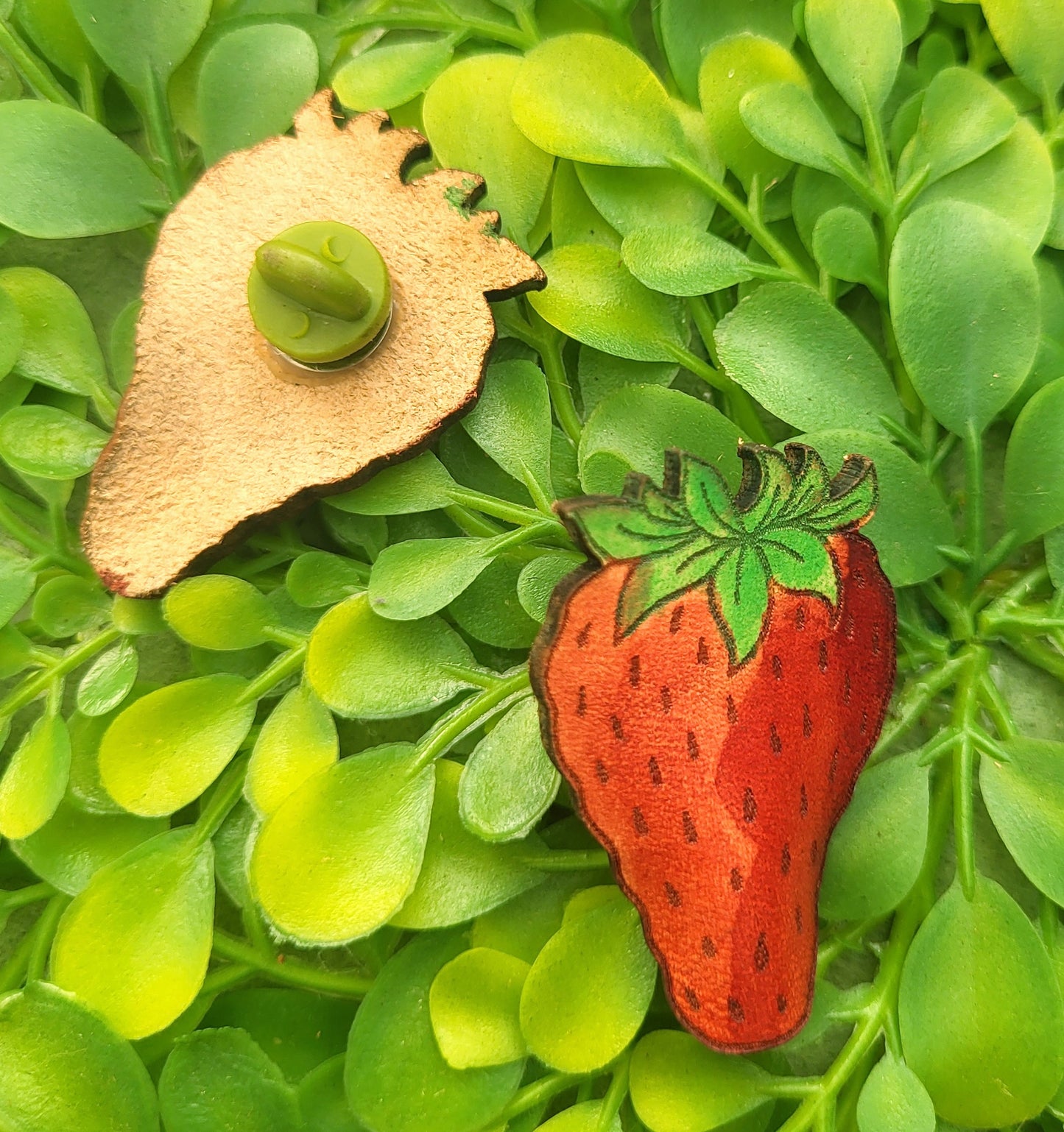 Strawberry Leather Pin