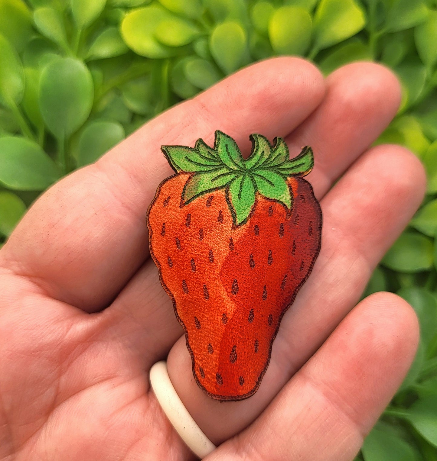 Strawberry Leather Pin