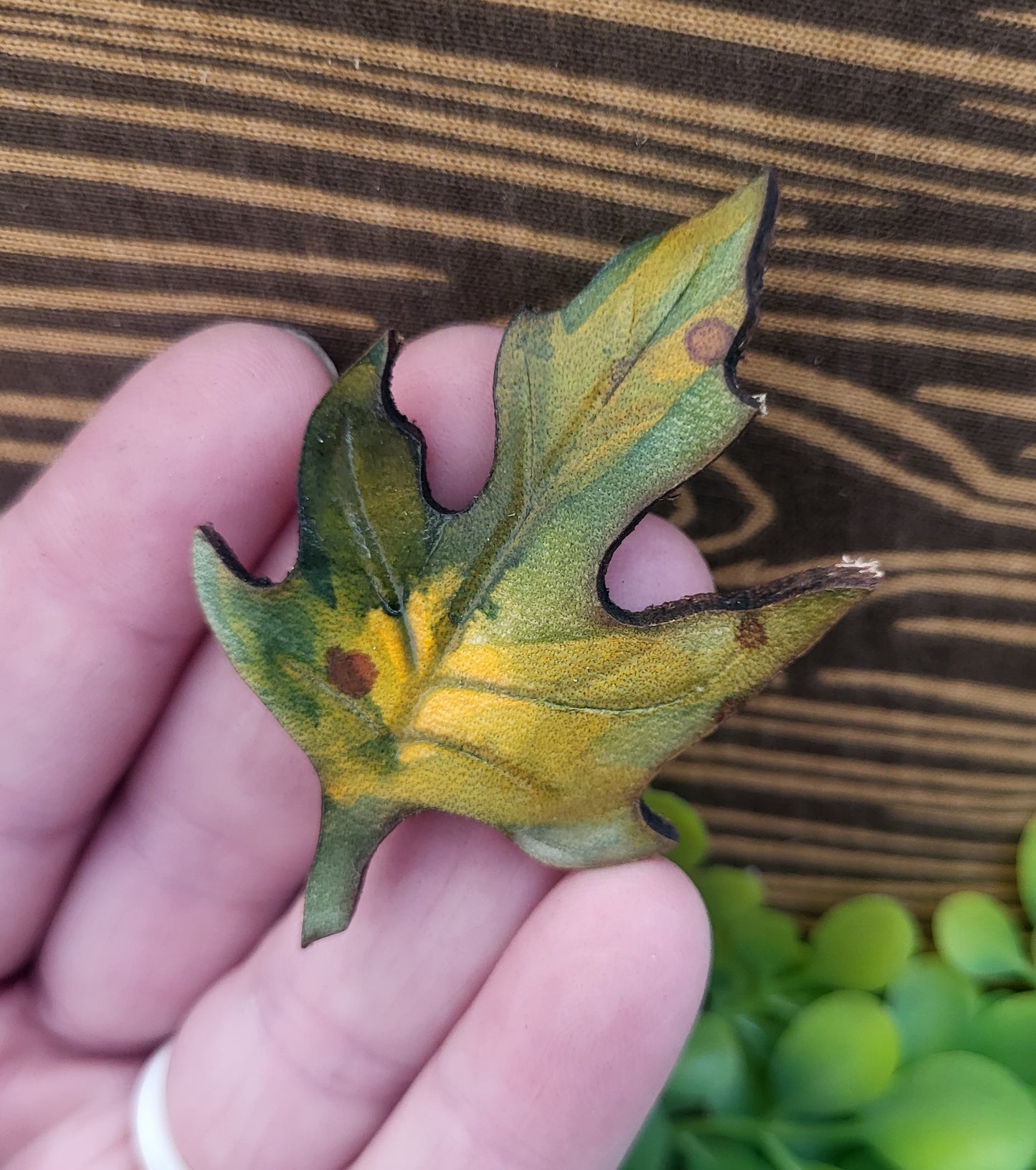 Mini Maple Leaf Leather Pin