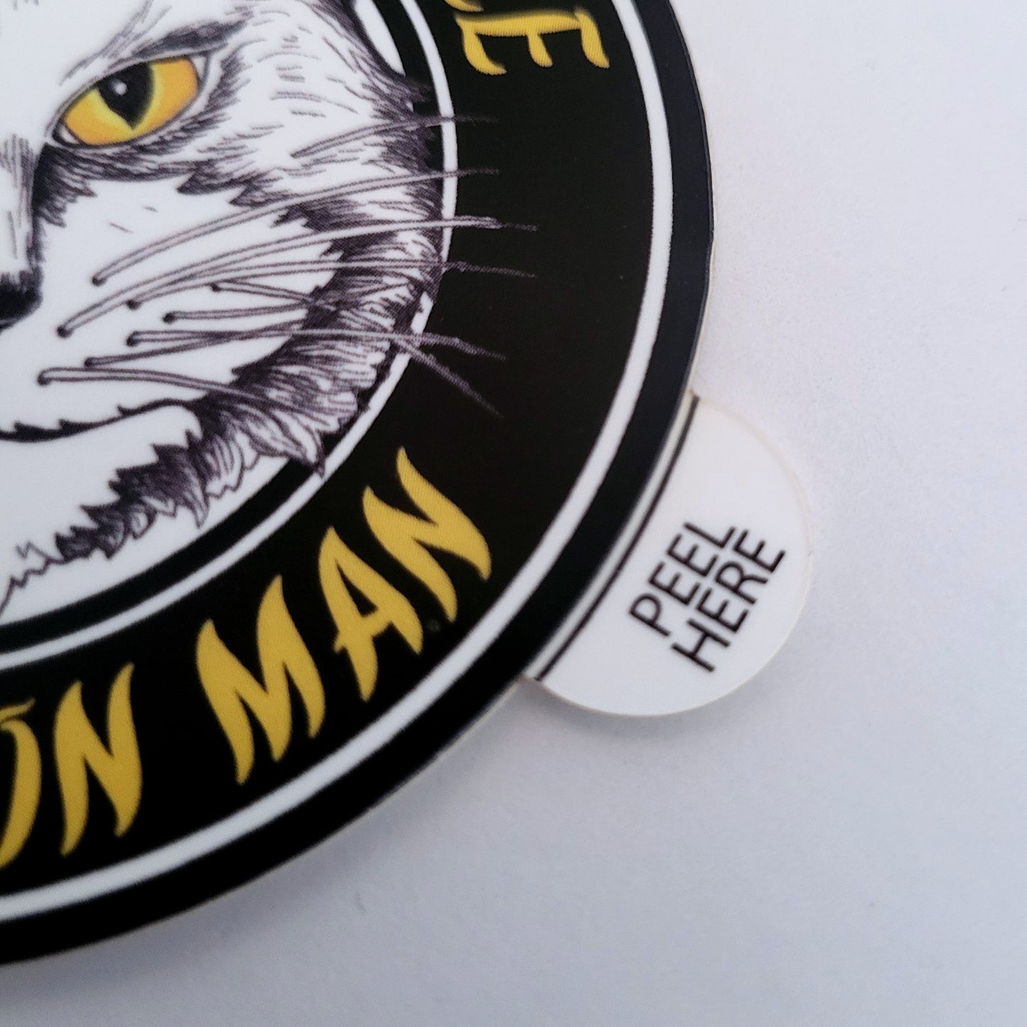 Face of a Con Man Cat Art Vinyl Sticker