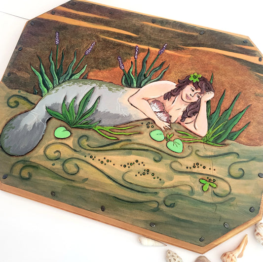Mer-Manatee Original Leather Art