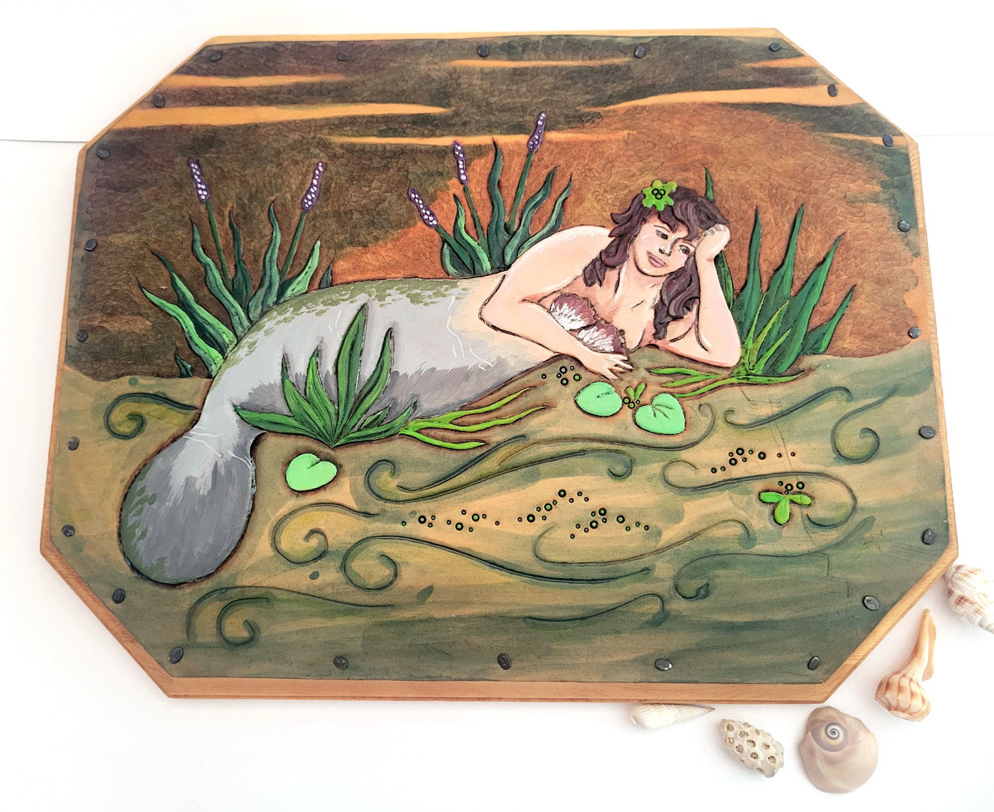 Mer-Manatee Original Leather Art