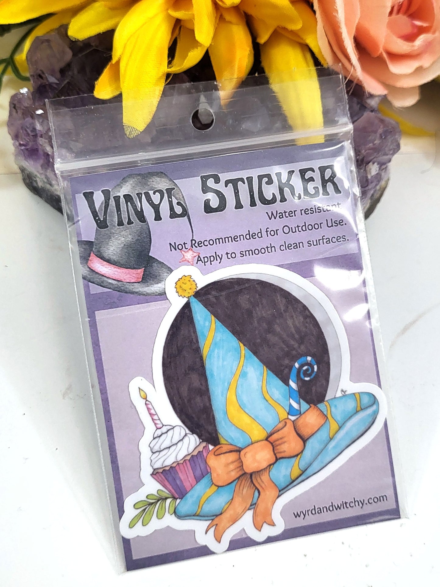 Birthday Witch Hat Vinyl Sticker