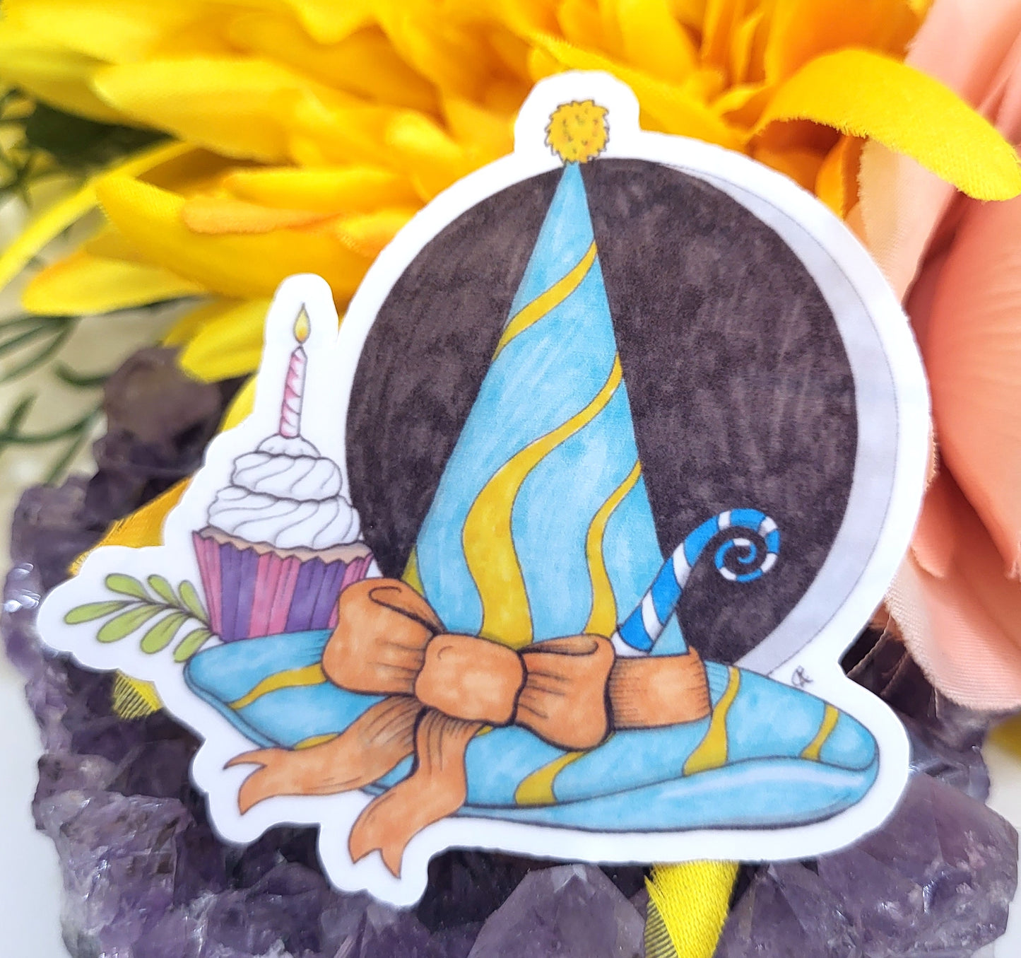 Birthday Witch Hat Vinyl Sticker