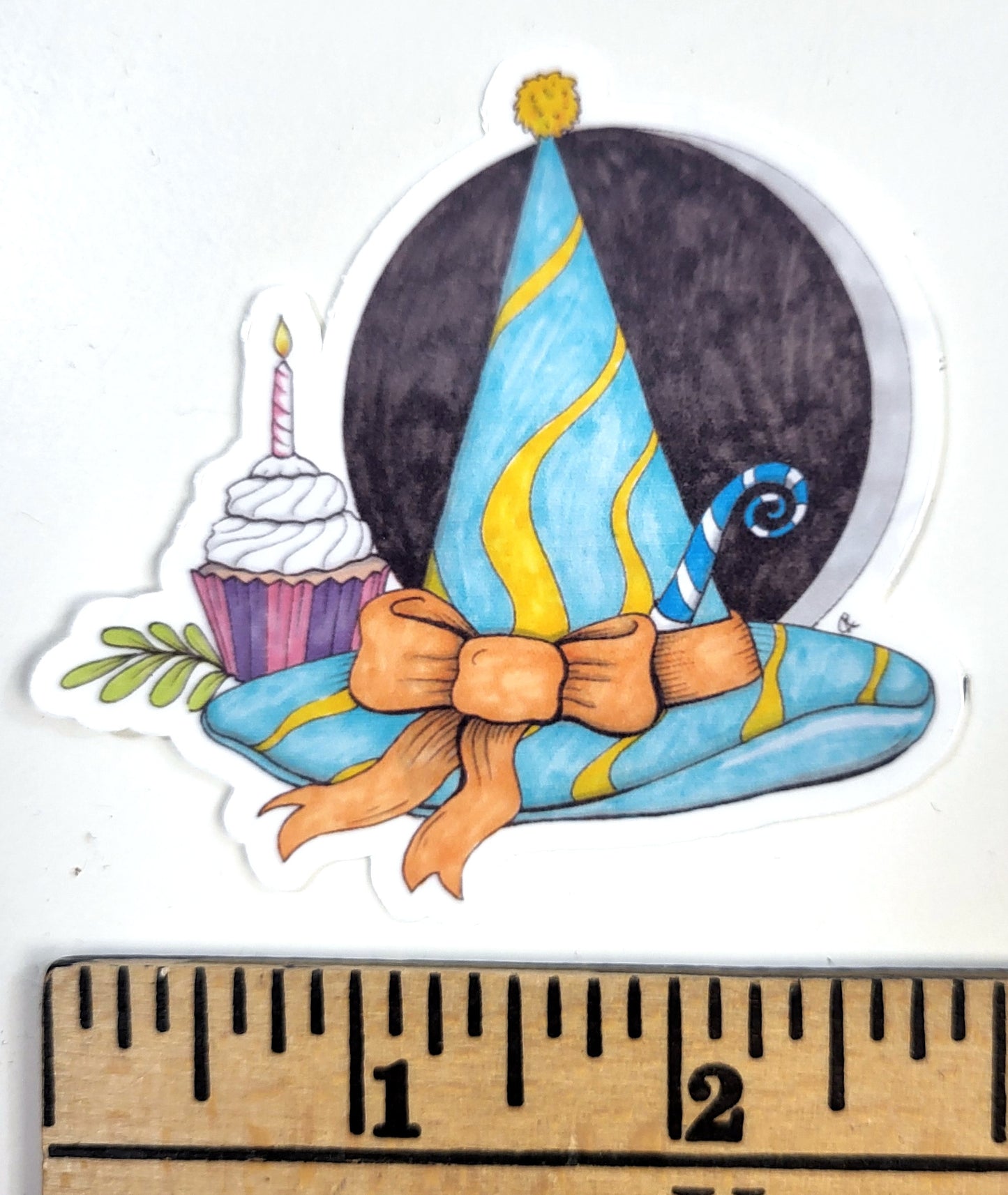 Birthday Witch Hat Vinyl Sticker