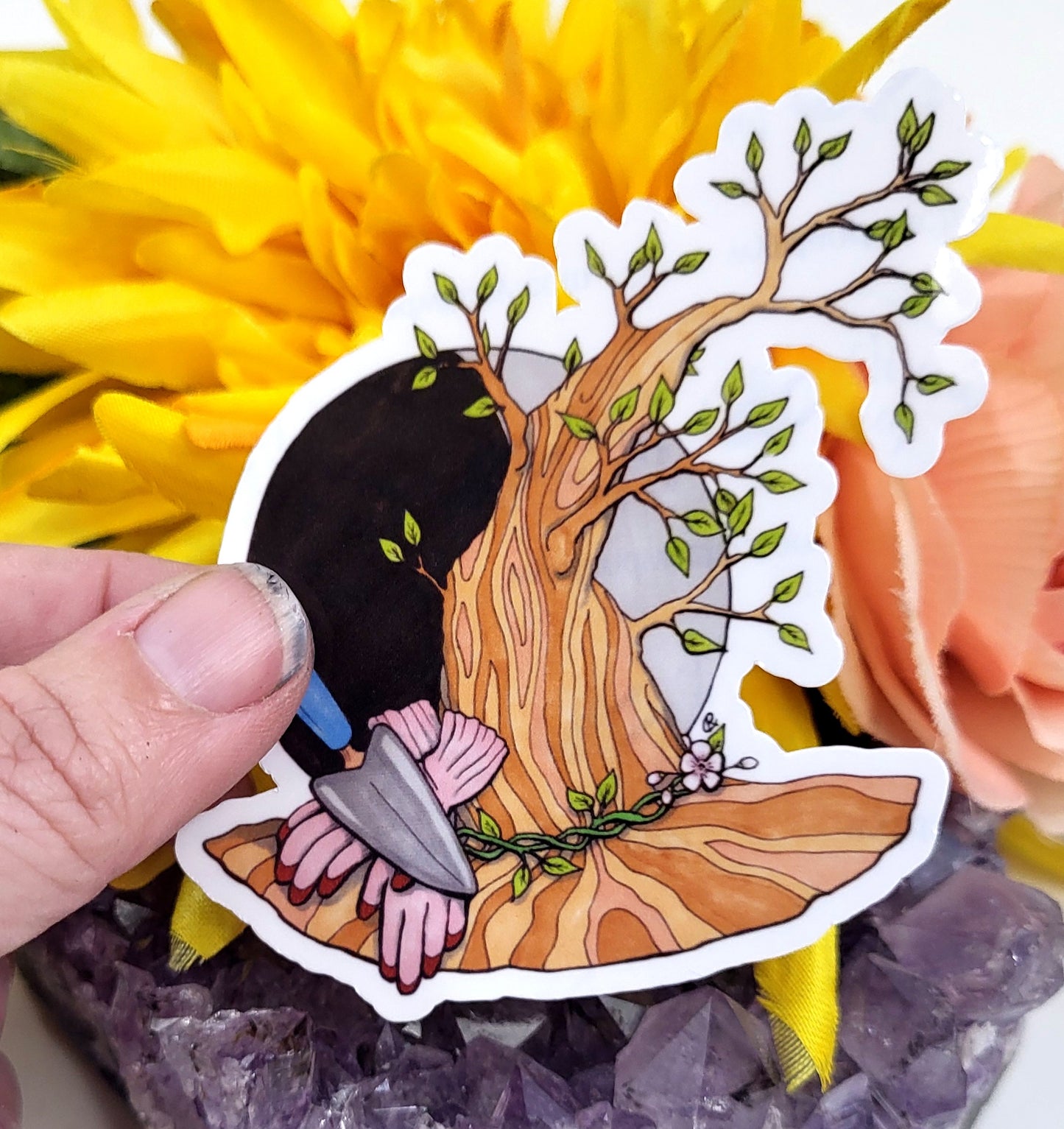 Arbor Day Witch Hat Vinyl Sticker