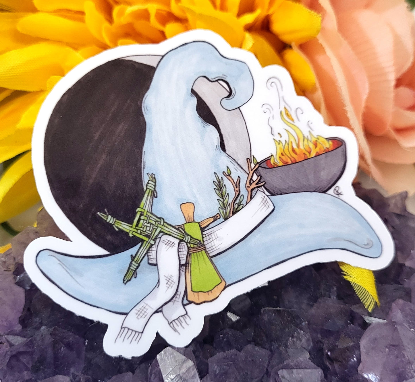 Imbolc Witch Hat Vinyl Sticker