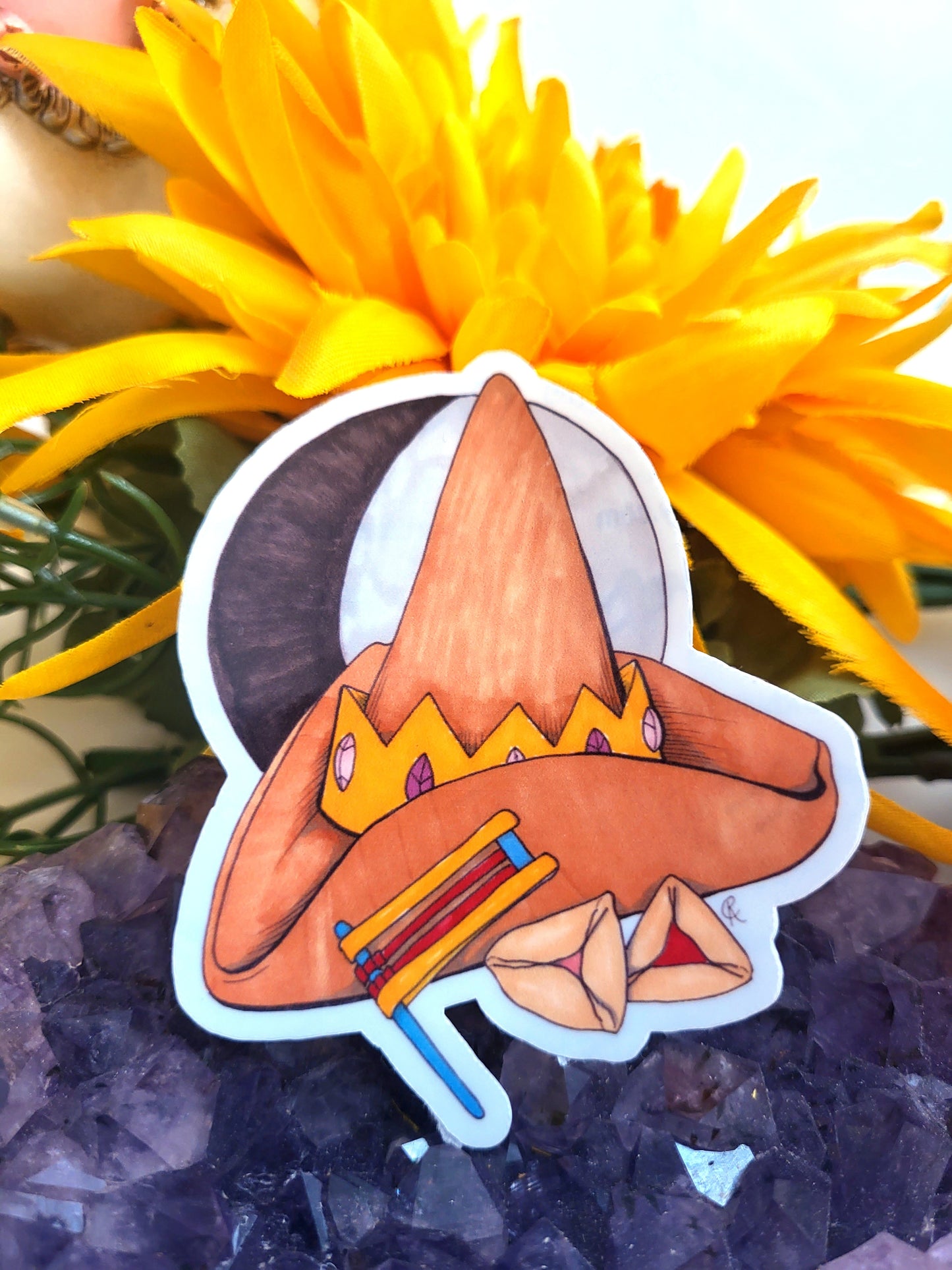 Purim Witch Hat Vinyl Sticker