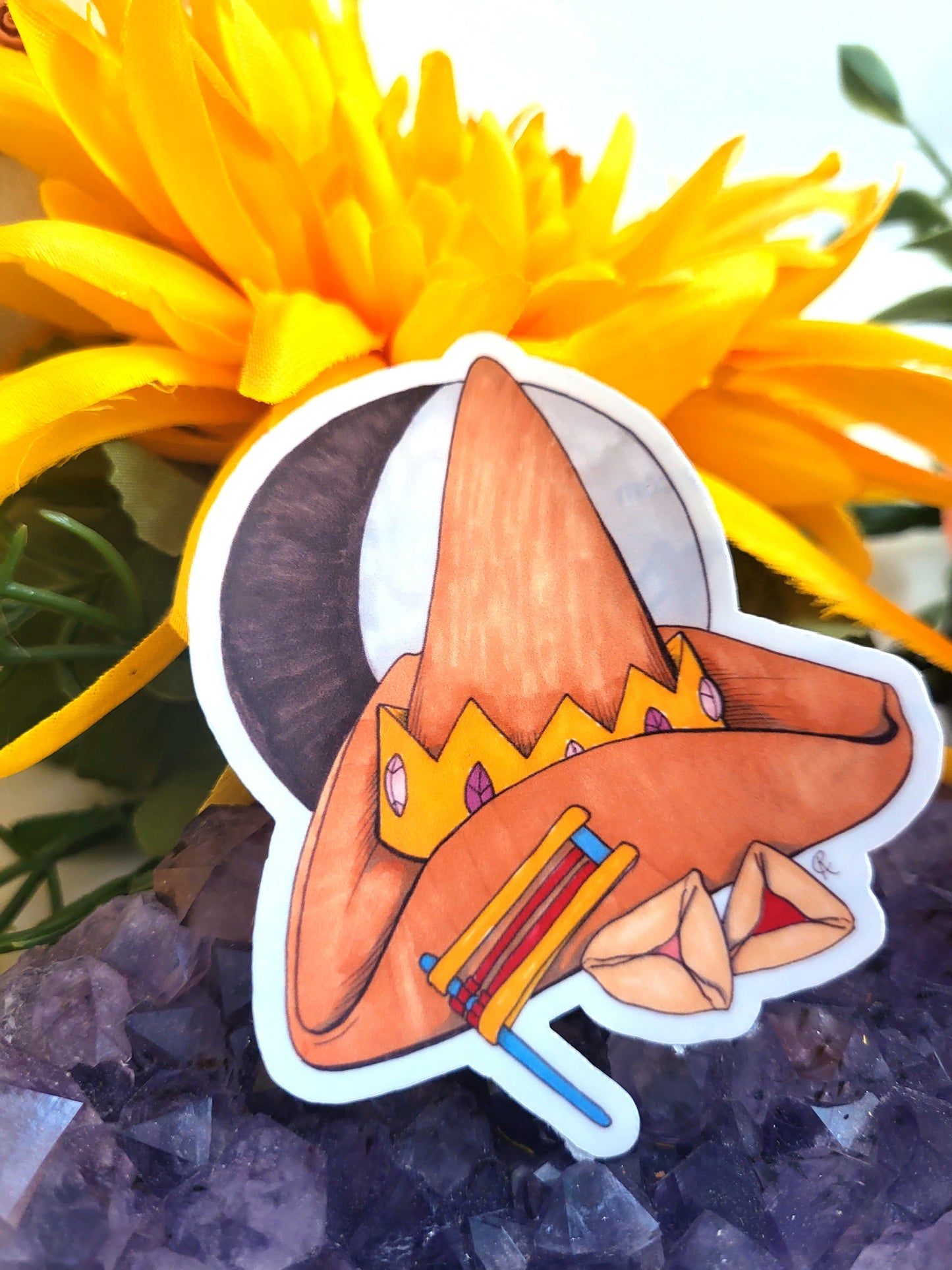 Purim Witch Hat Vinyl Sticker