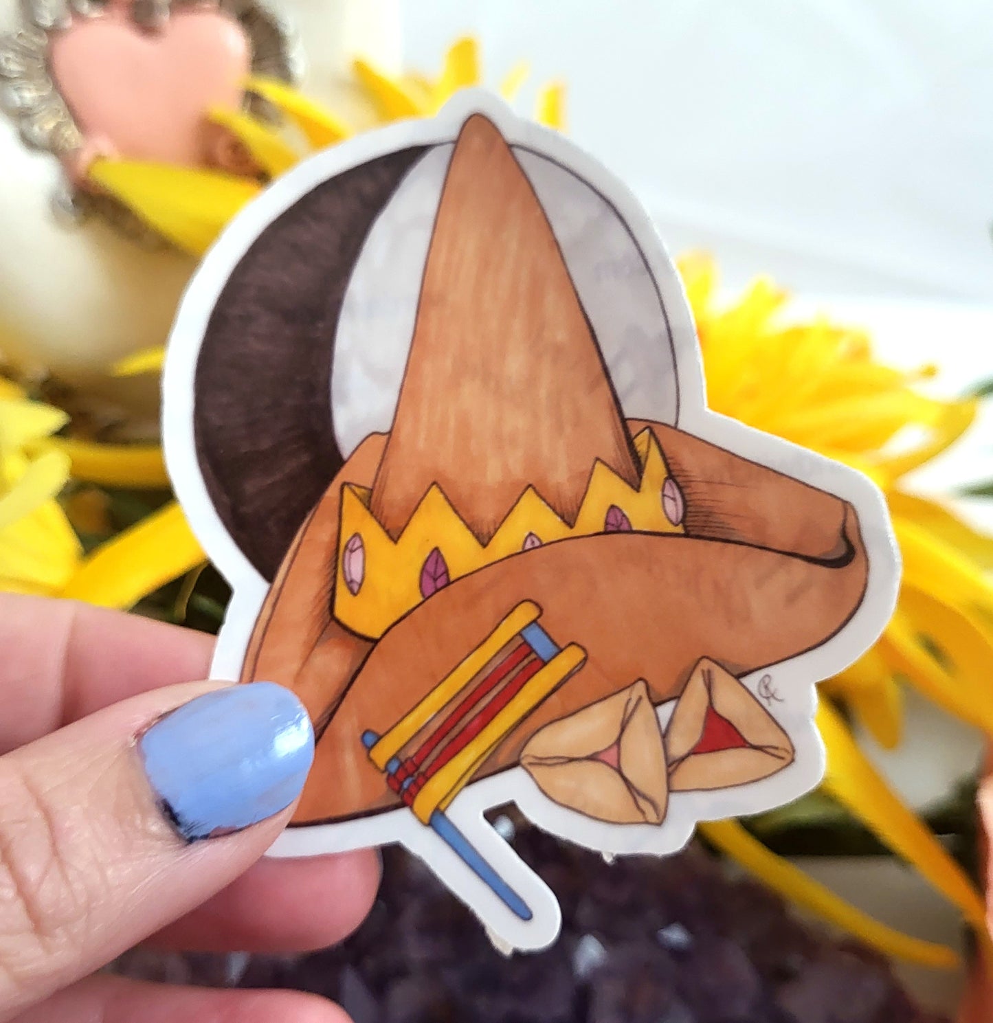 Purim Witch Hat Vinyl Sticker