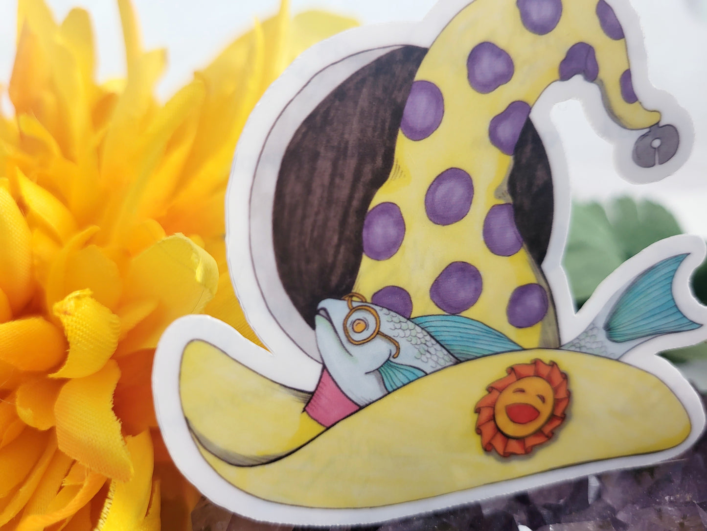 April Fool's Day Witch Hat Vinyl Sticker