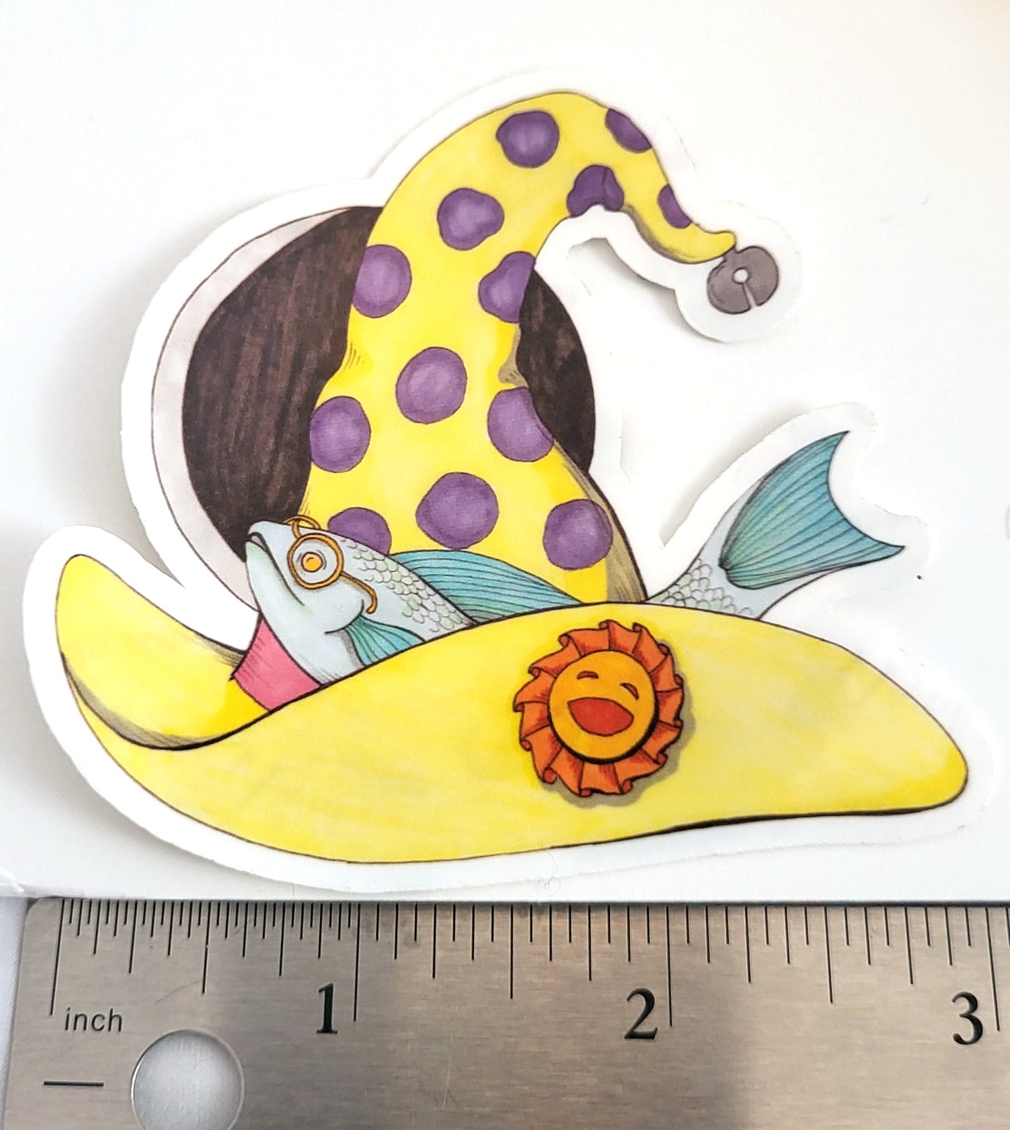 April Fool's Day Witch Hat Vinyl Sticker