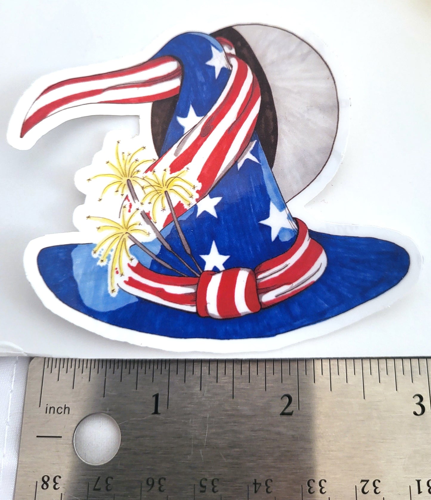 Independence Day Witch Hat Vinyl Sticker