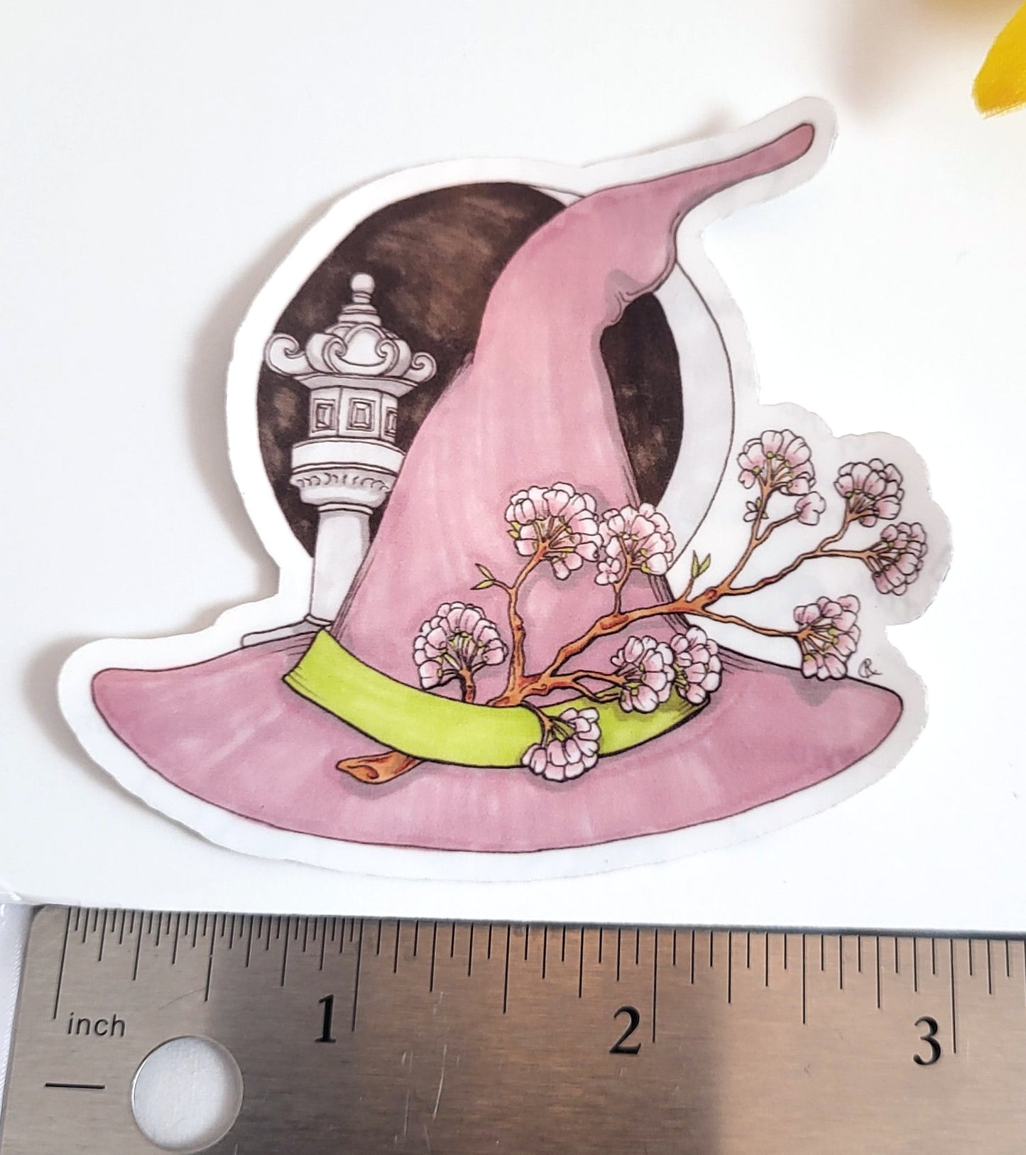 Cherry Blossom Festival Witch Hat Vinyl Sticker