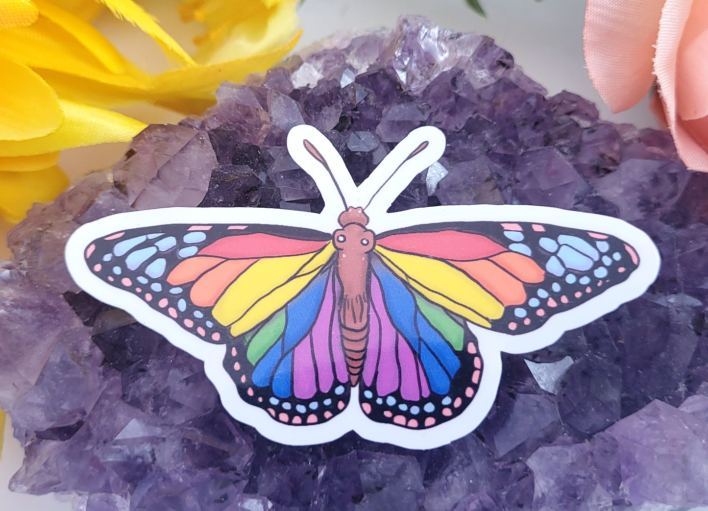 Pride Flag Butterfly Vinyl Stickers