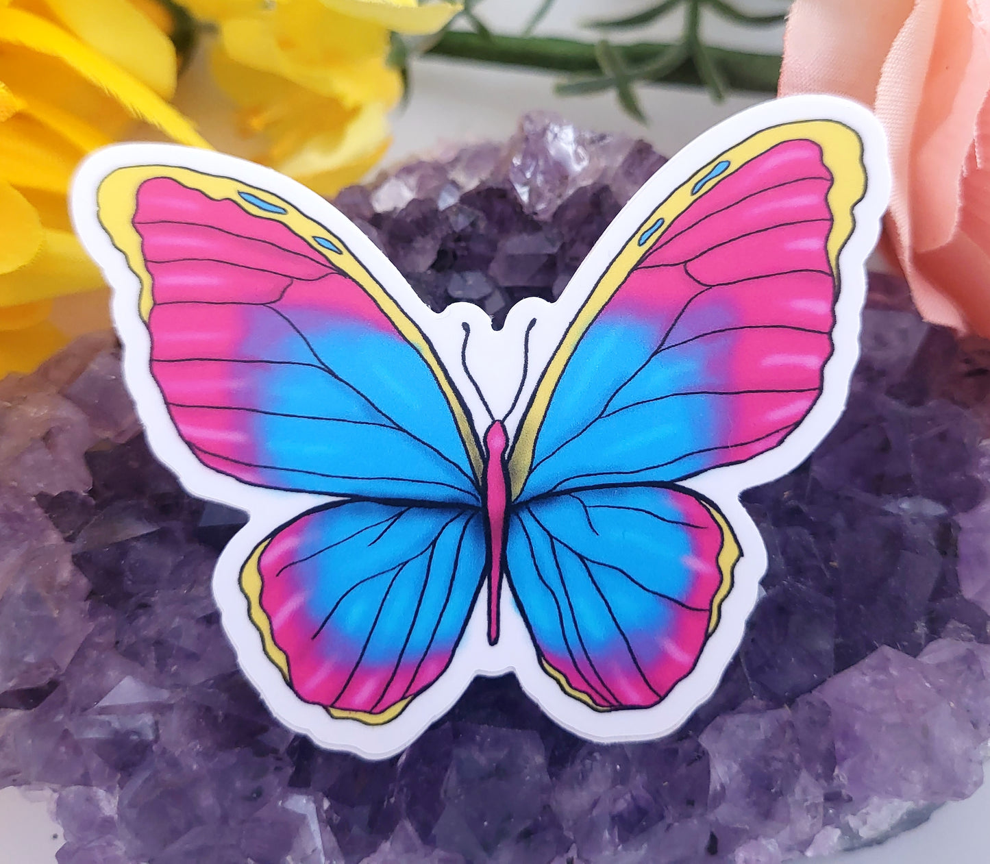 Pride Flag Butterfly Vinyl Stickers