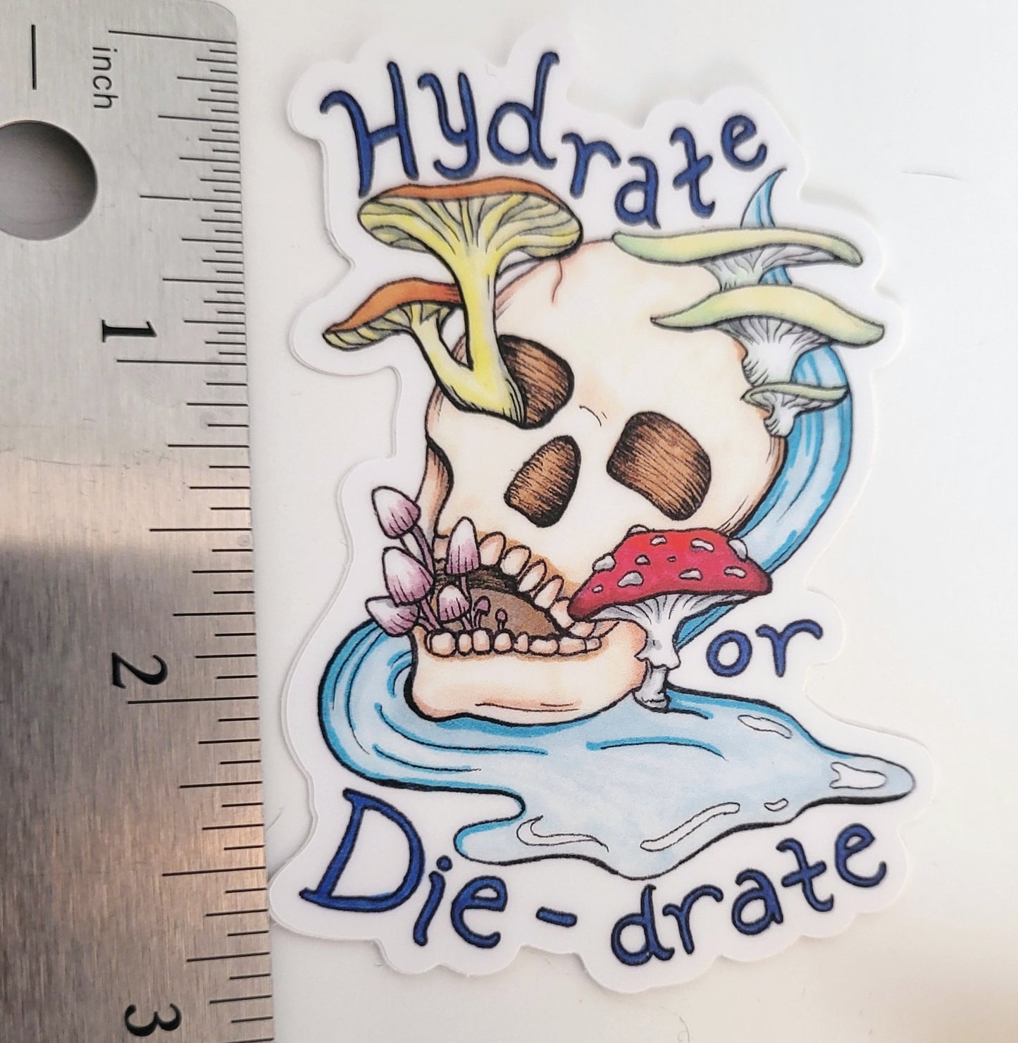 Hydrate or Die-Drate Skull Vinyl Sticker