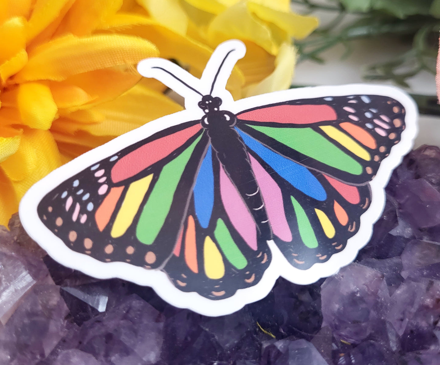 Pride Flag Butterfly Vinyl Stickers