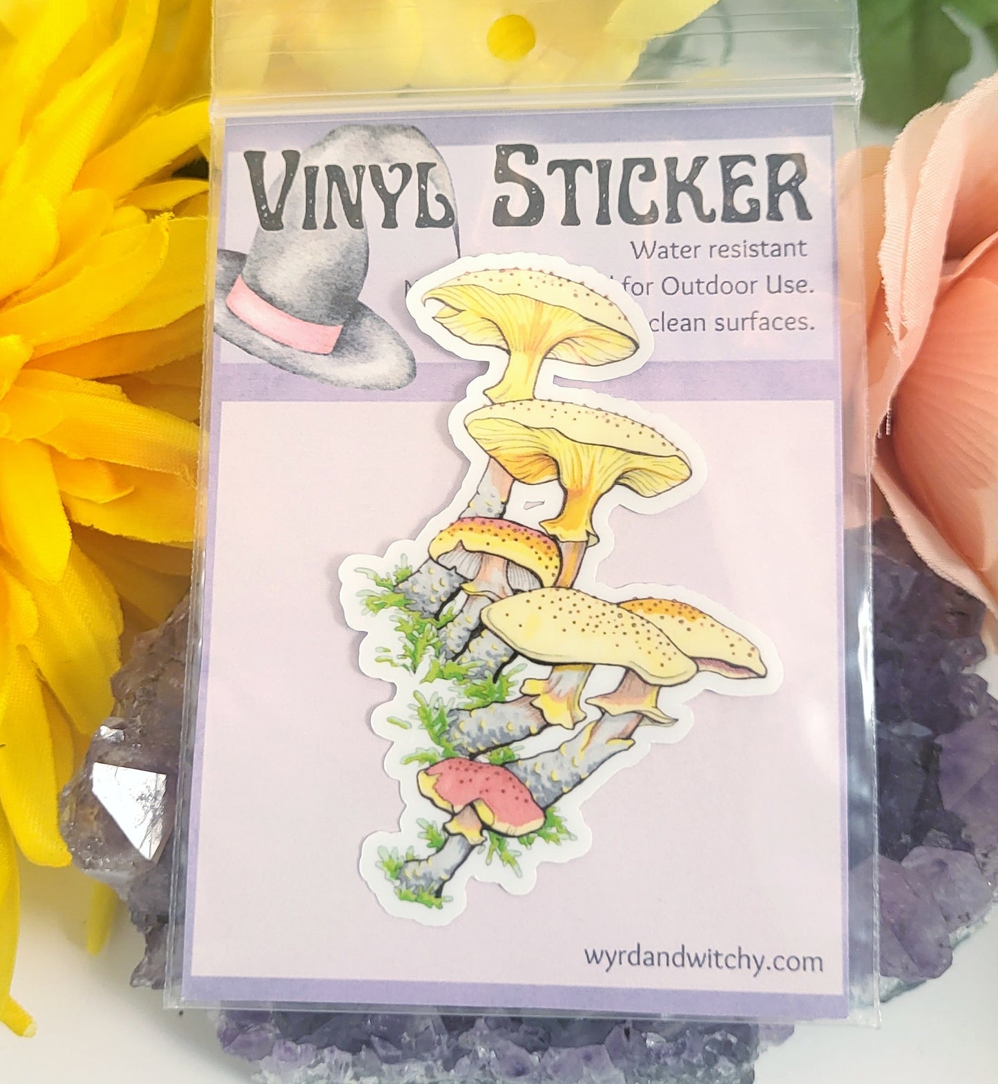 Yellow Patches Mushroom Vinyl Sticker