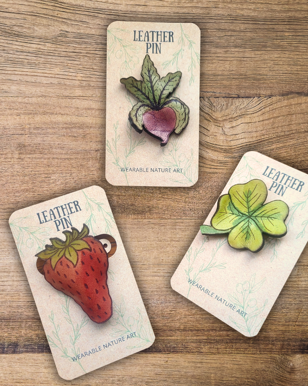 Beet Vegetable Leather Pin
