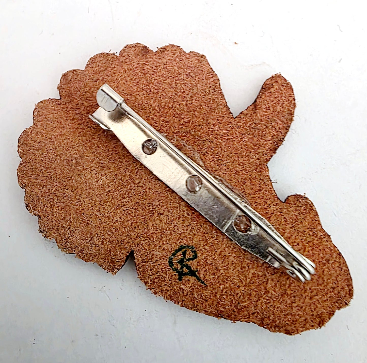 Triceratops Dinosaur Leather Nature Art Animal Paleontology Pin