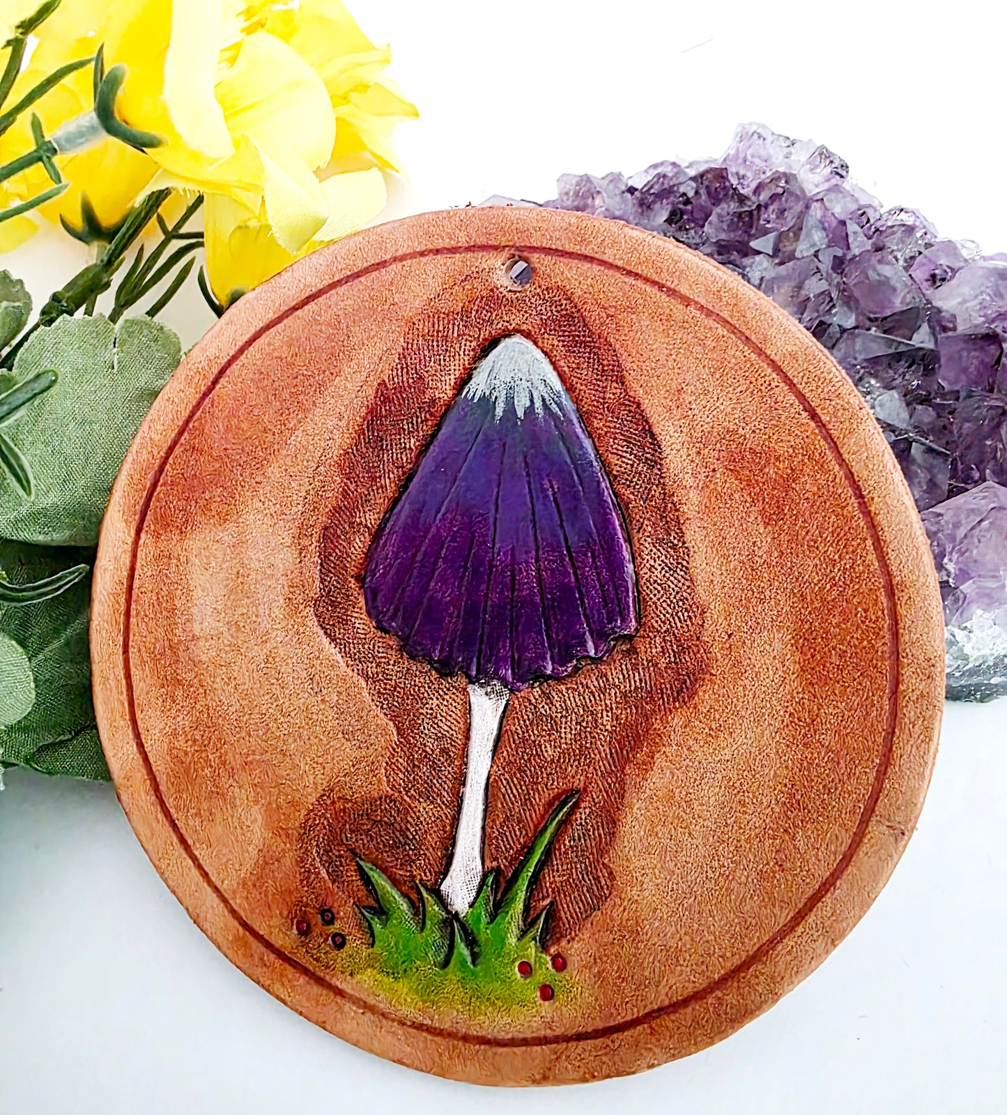 Mushroom Leather Art Rounds