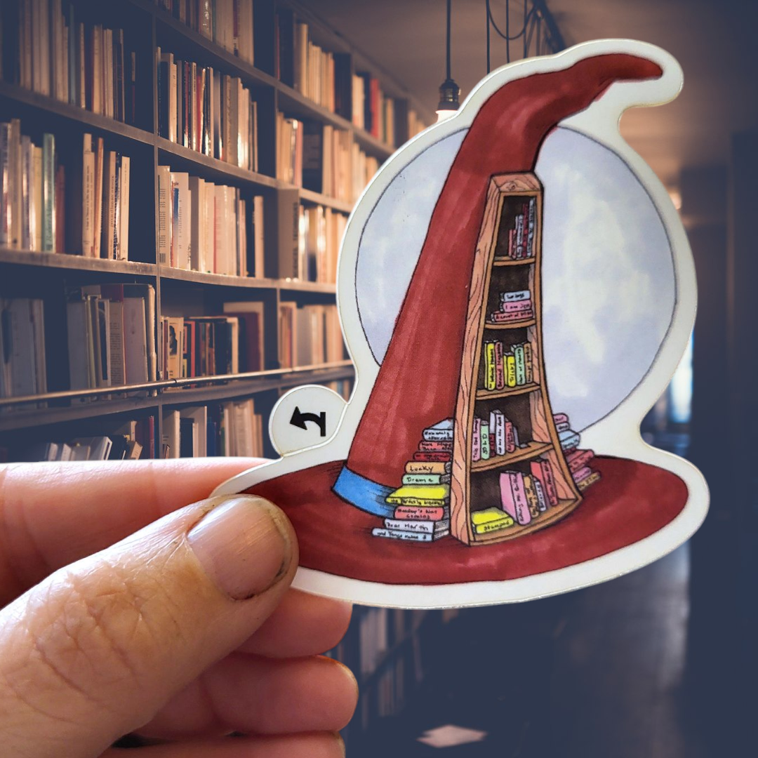 Library Worker's Day Witch Hat Vinyl Sticker