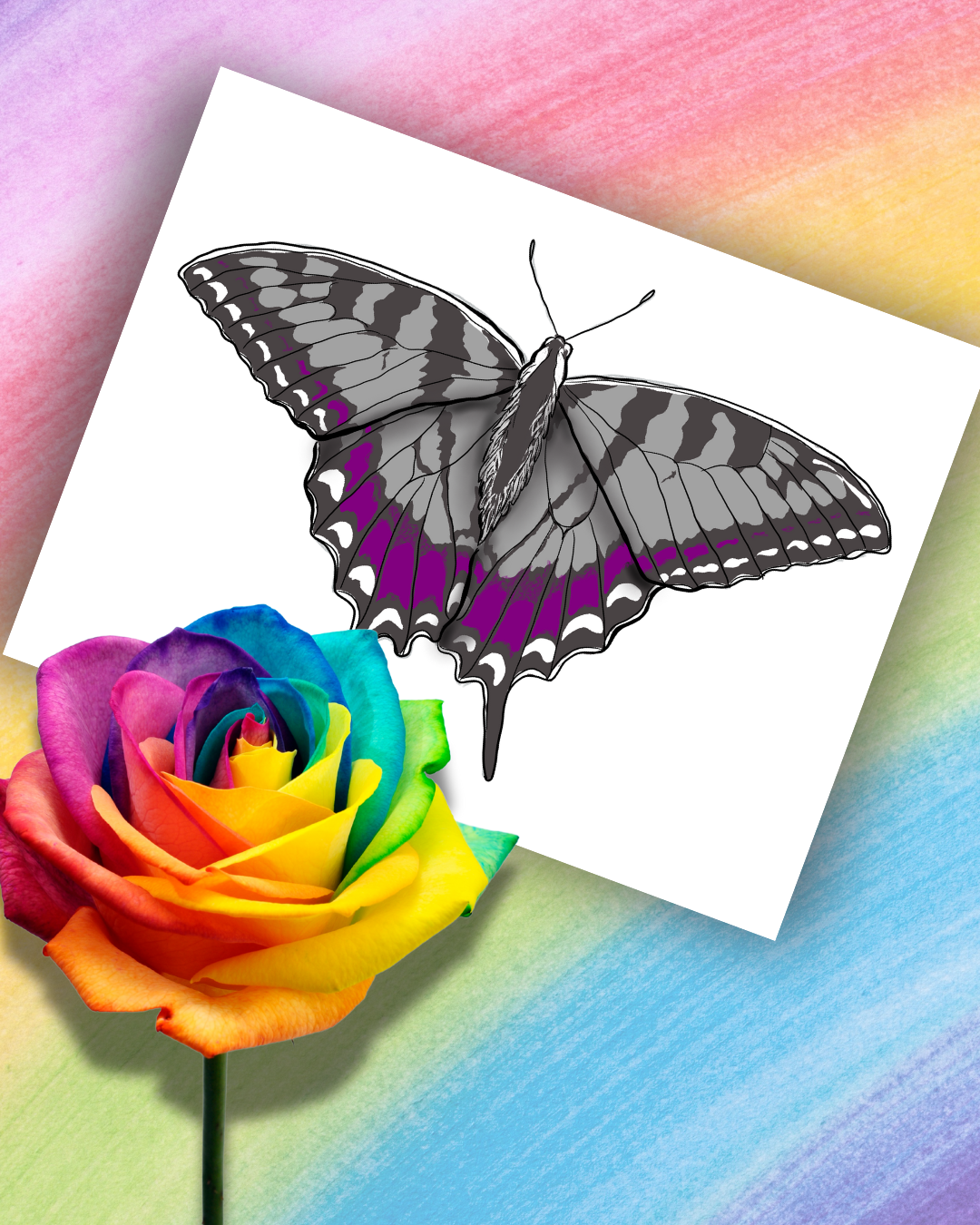 Pride Flag Butterfly Art Prints