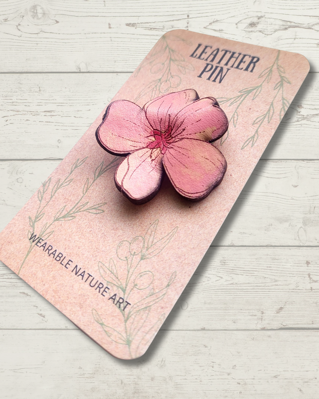 Cherry Blossom Leather Pin