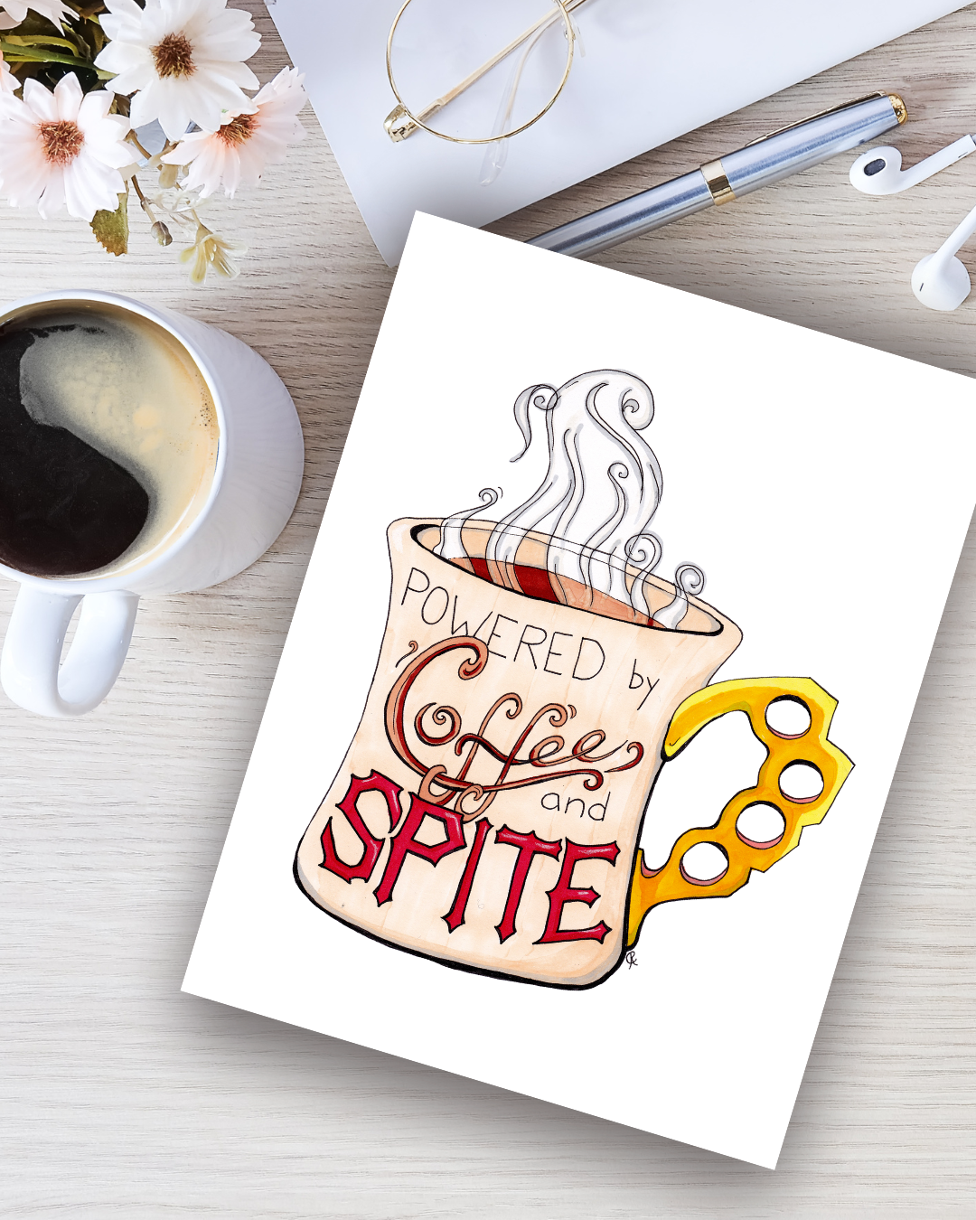 Powered by Coffee and Spite Art Print