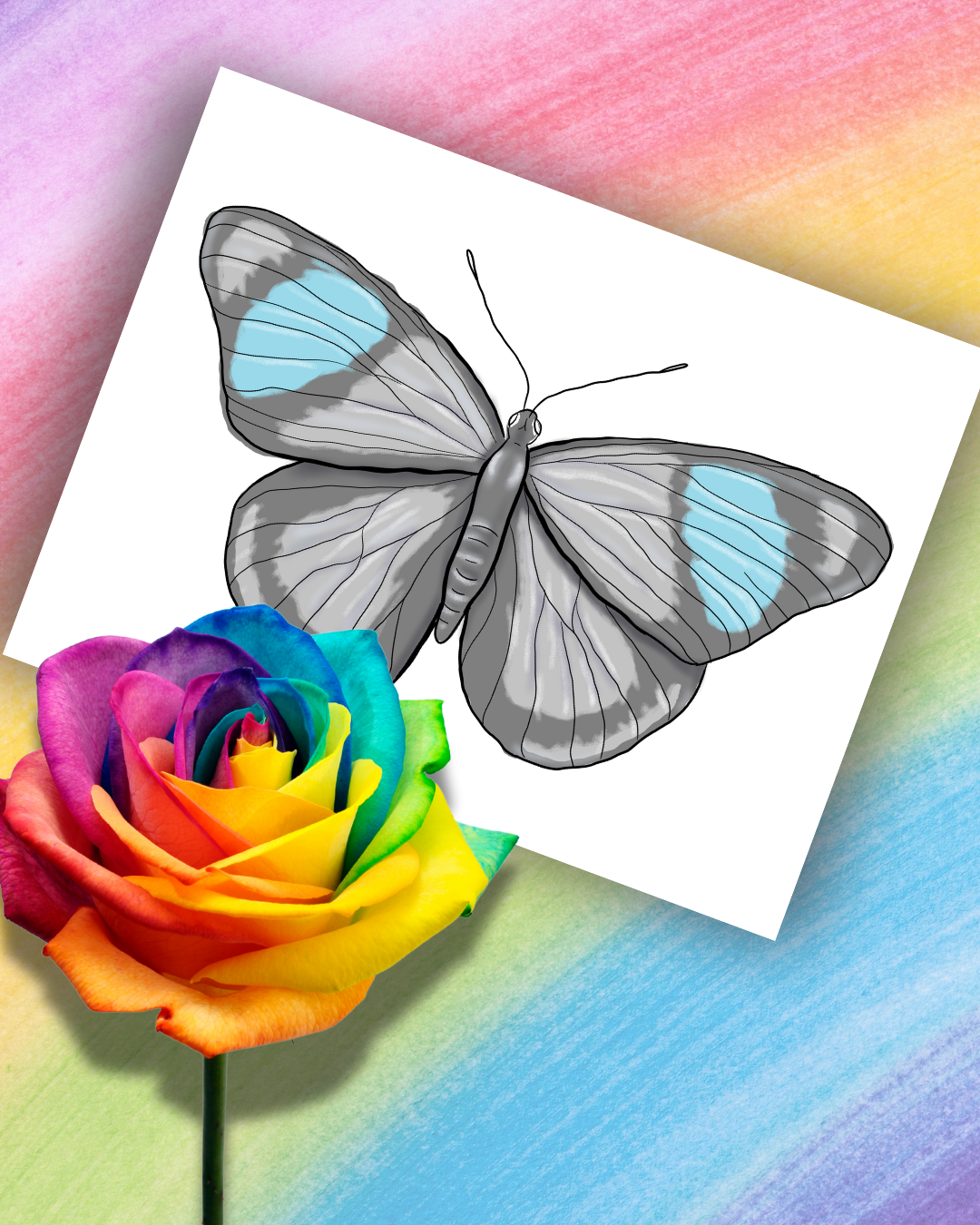 Pride Flag Butterfly Art Prints