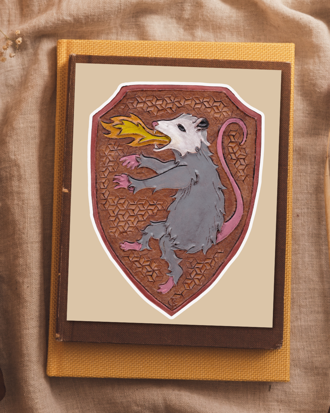 Fire-Breathing Opossum, Rampant Nature Art Reproduction