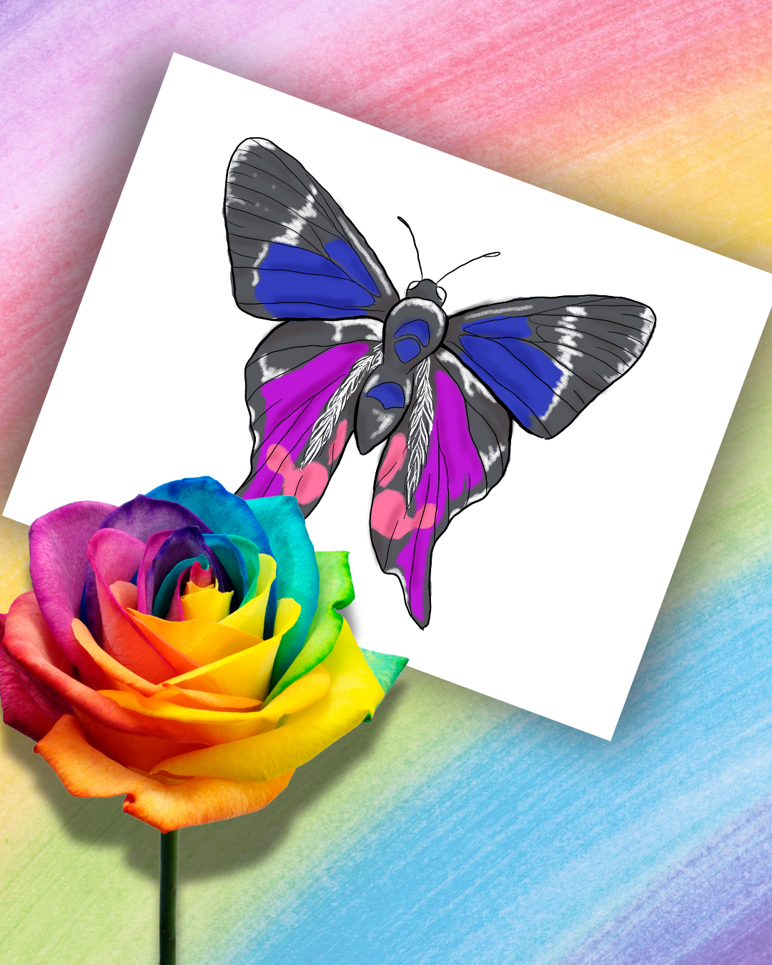 Pride Flag Butterfly Art Prints