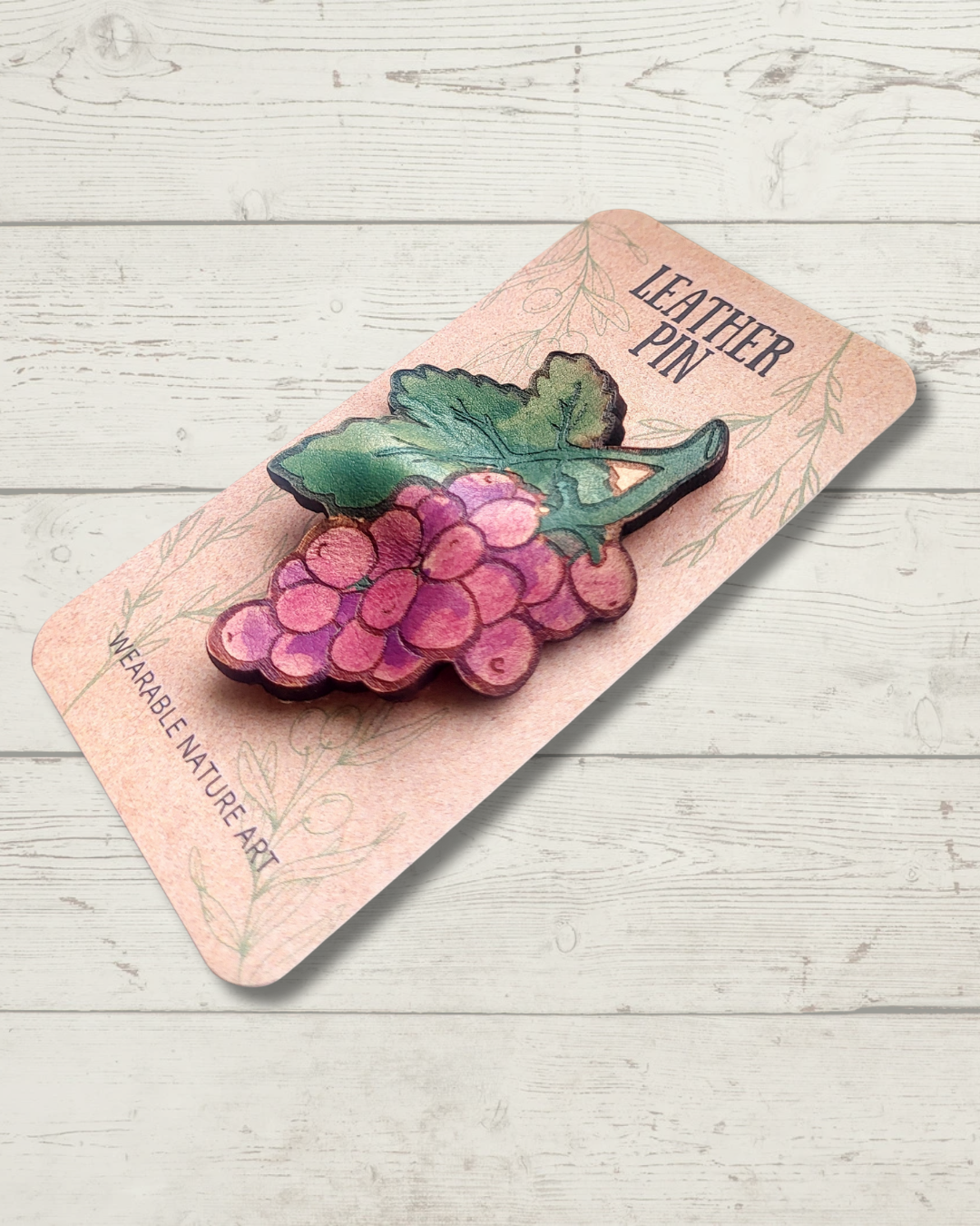 Bunch of Grapes Leather Pin