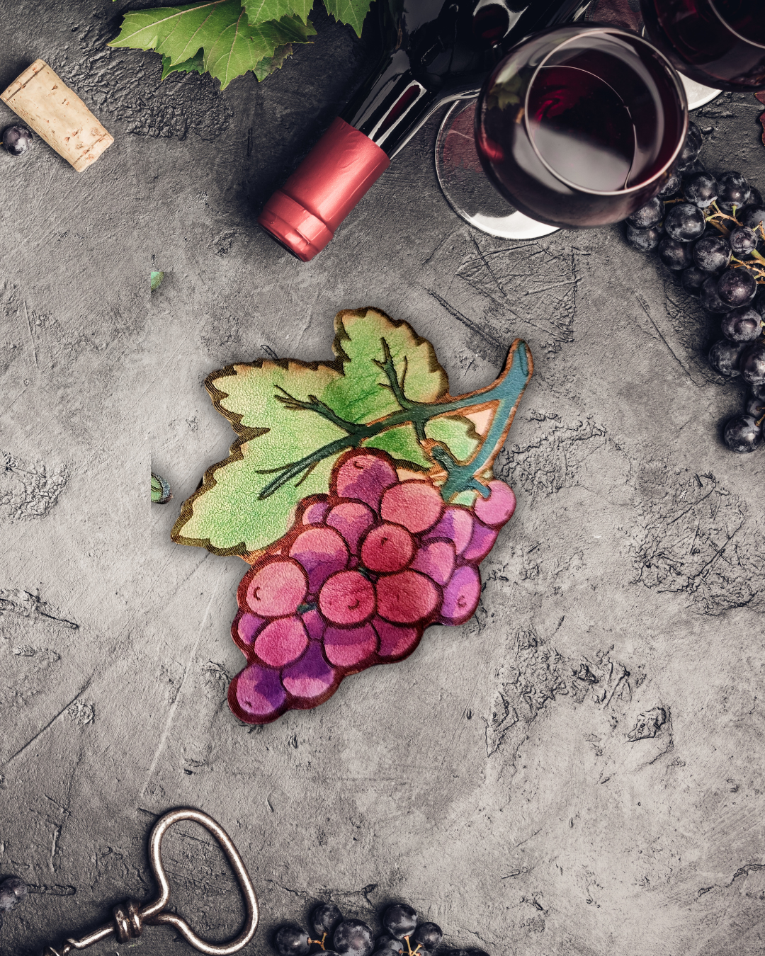 Bunch of Grapes Leather Pin