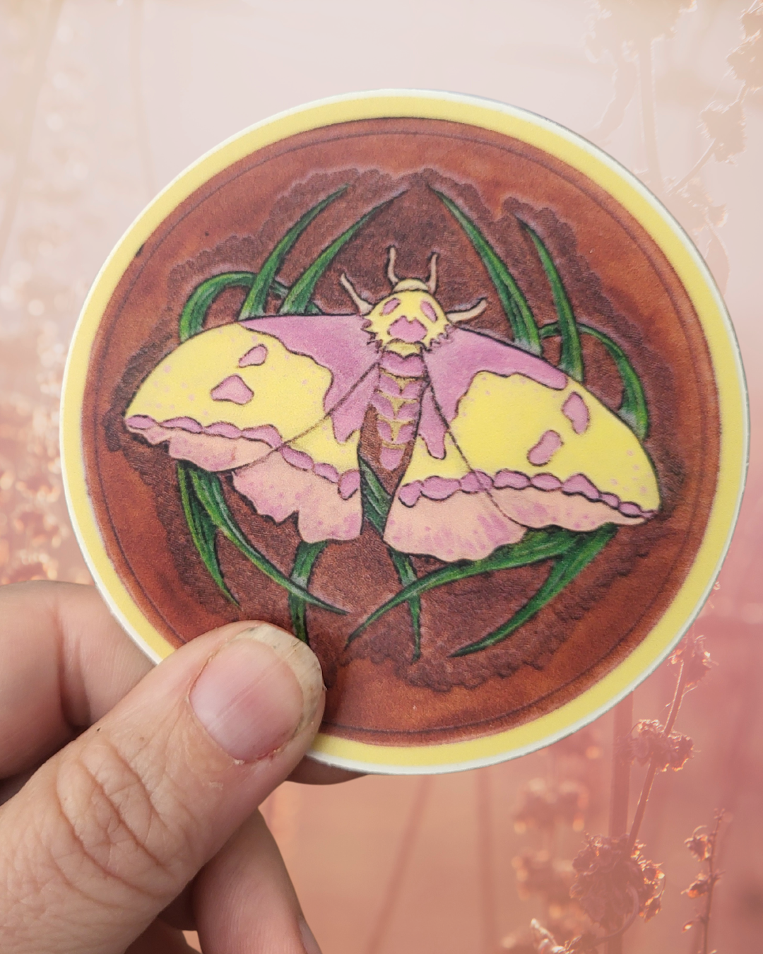 Mega Moth Round Sticker