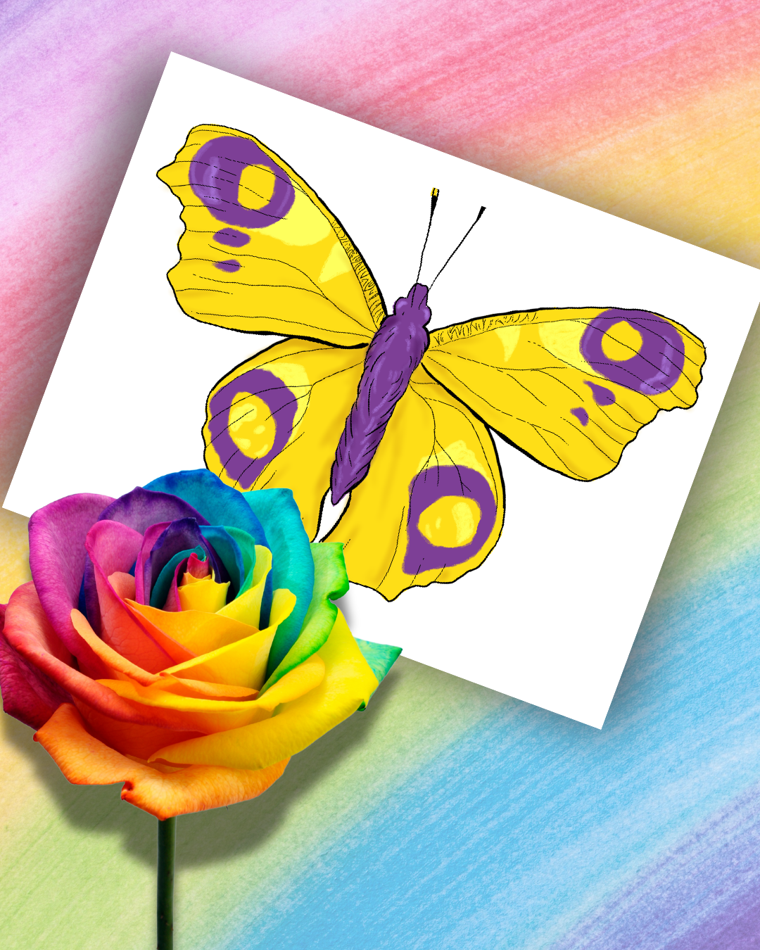 Pride Flag Butterfly Art Prints