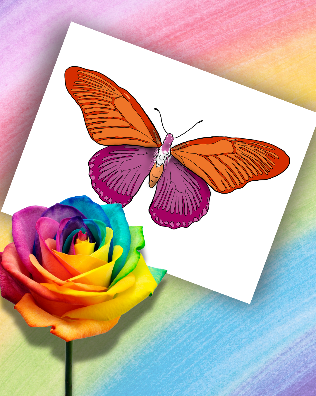 Pride Flag Butterfly Art Prints