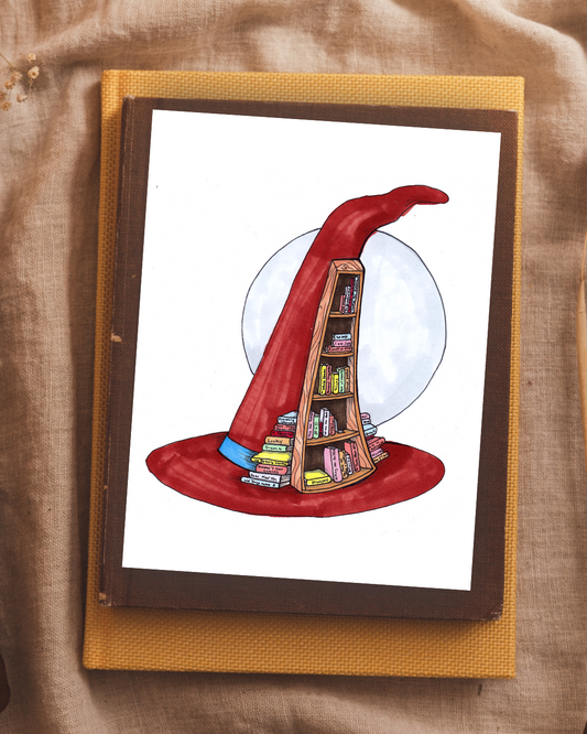 Library Worker's Day Witch Hat Art Reproduction