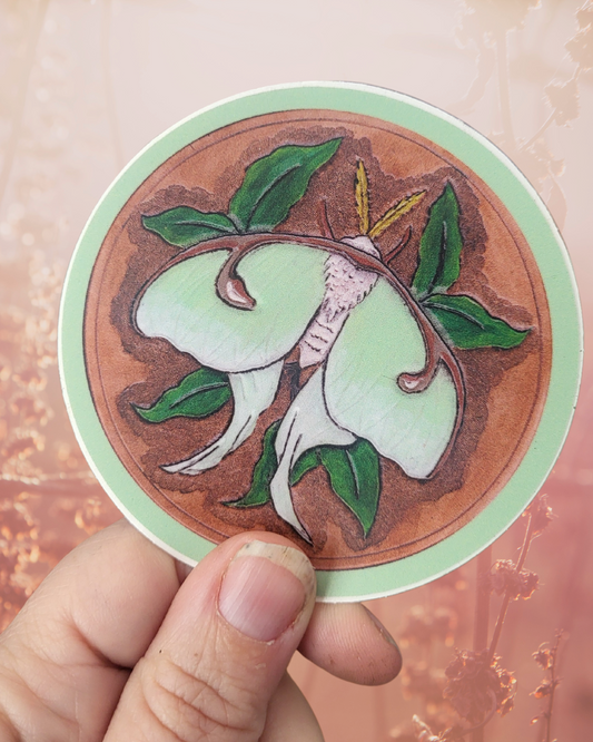 Mega Moth Round Sticker