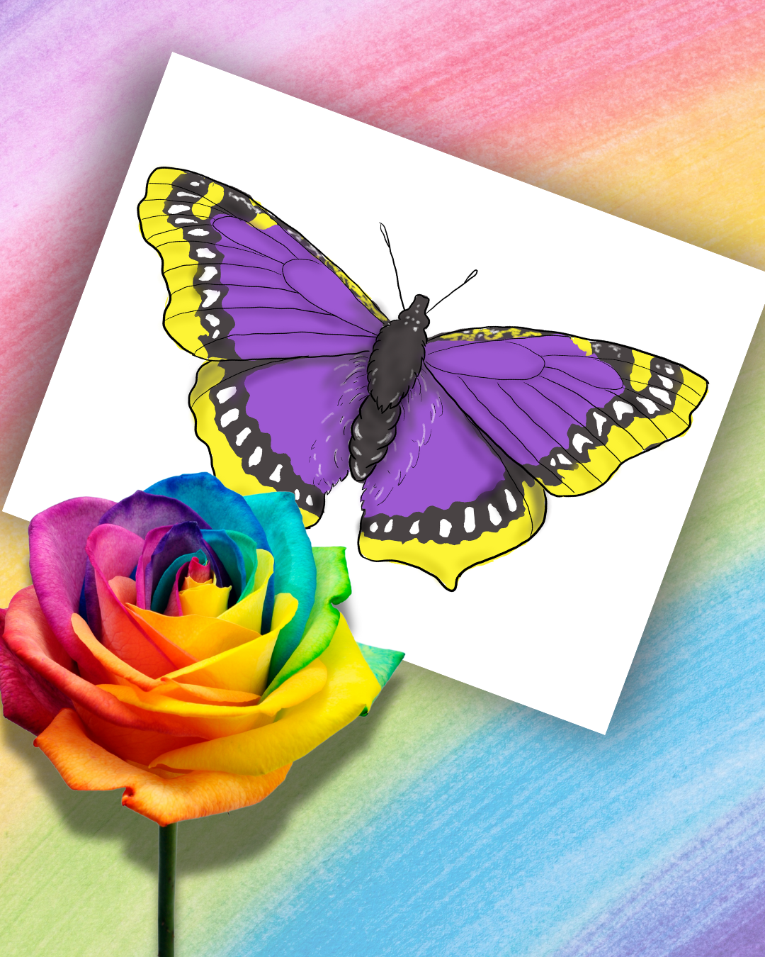 Pride Flag Butterfly Art Prints