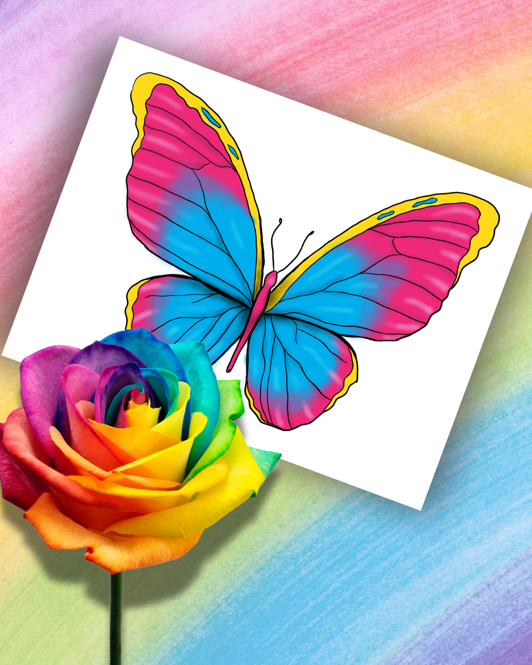 Pride Flag Butterfly Art Prints