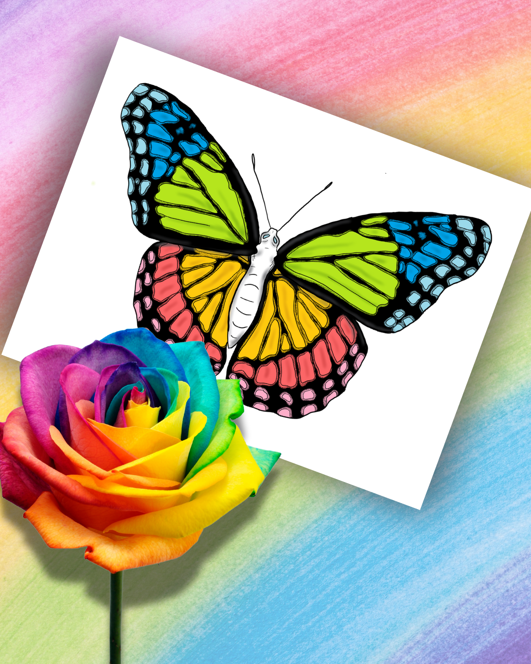 Pride Flag Butterfly Art Prints