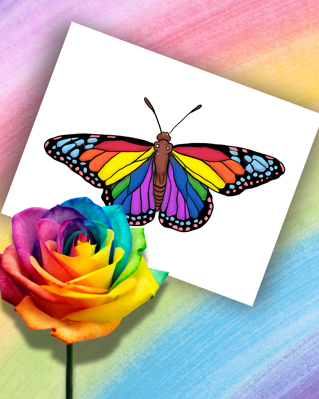 Pride Flag Butterfly Art Prints