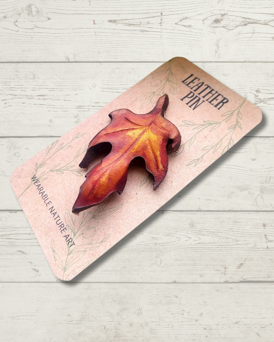 Mini Maple Leaf Leather Pin