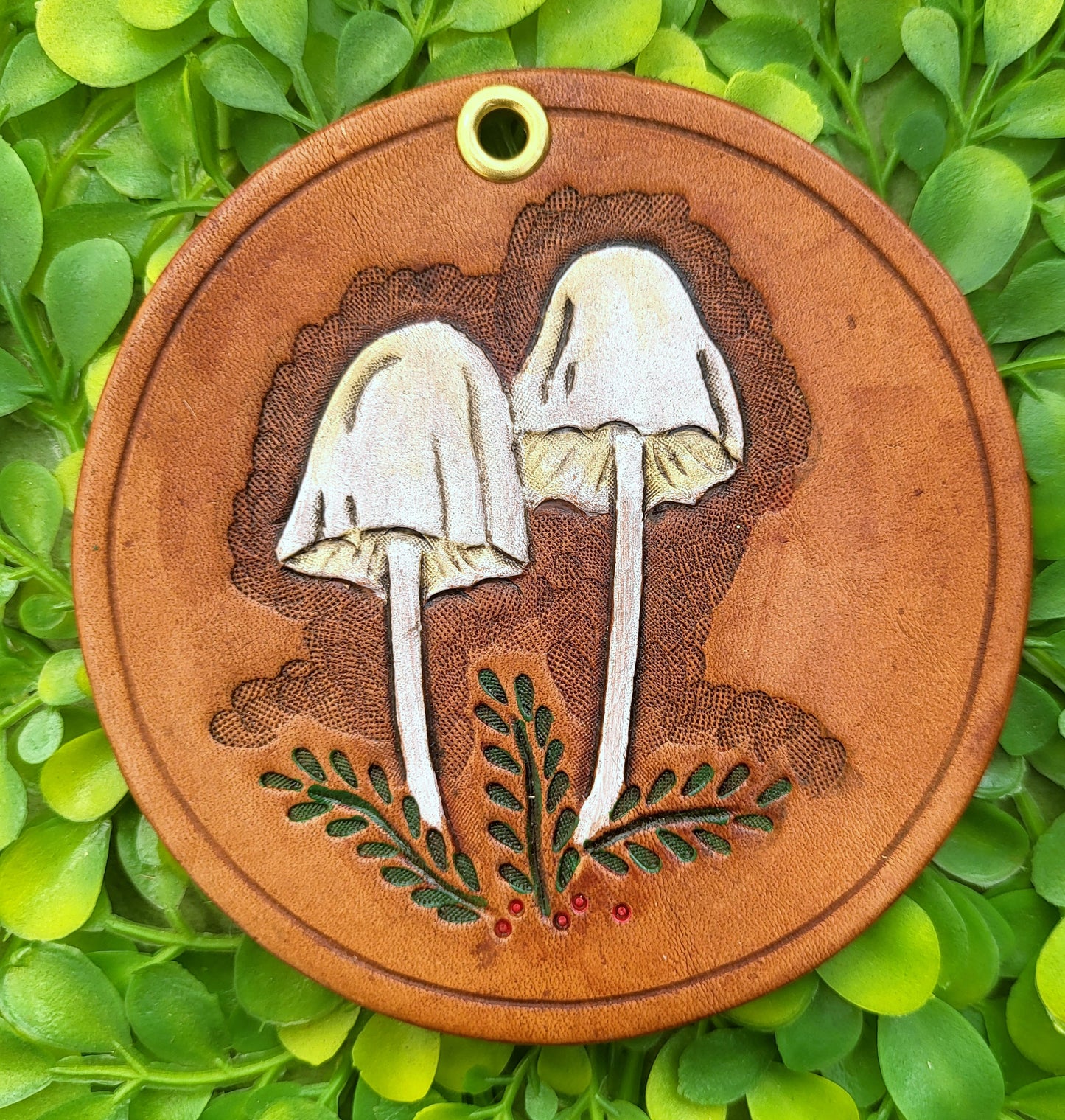 Mushroom Leather Art Rounds