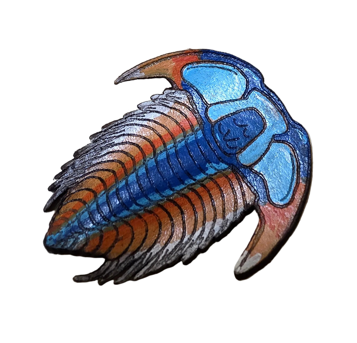 Trilobite Prehistoric Leather Nature Art Animal Pin