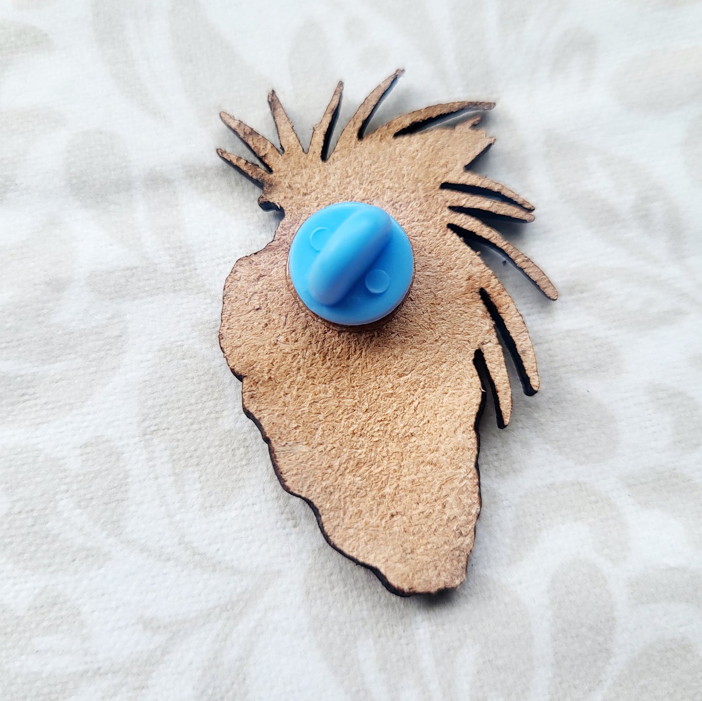 Pine Cone Nature Art Winter Leather Pin