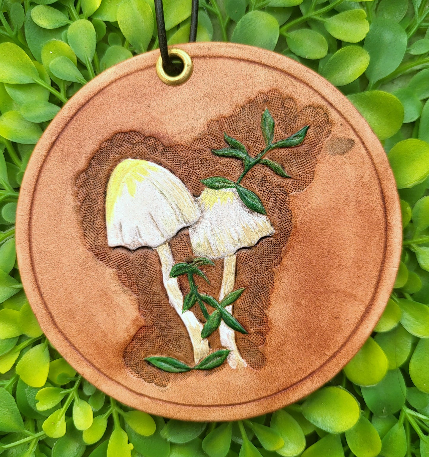 Mushroom Leather Art Rounds
