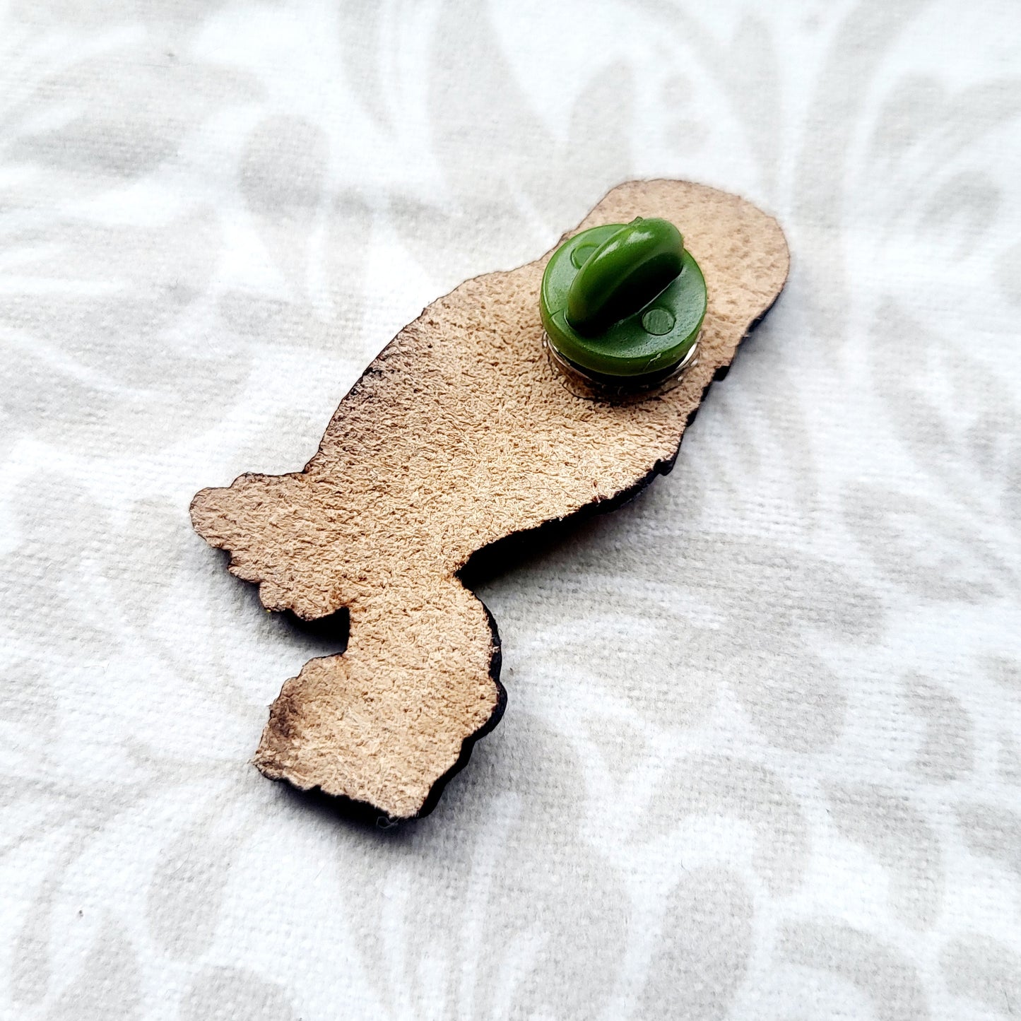 Barn Owl Leather Nature Art Animal Bird Pin